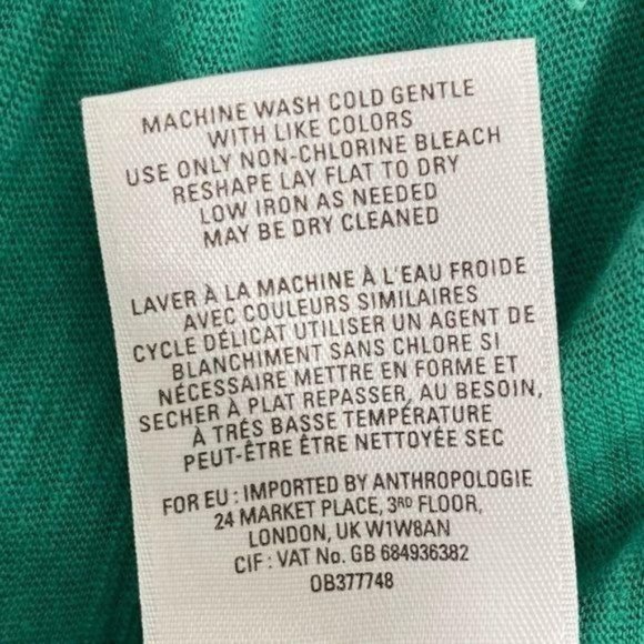 Anthropologie Little Yellow Button Top Green Long Sleeve - Picture 9 of 9